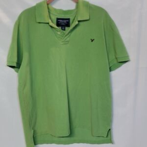 American Eagle Outfitters Men's Green Polo Shirt